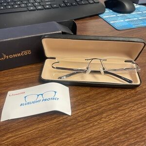 Fonhcoo Silver Blue Light Blocking Glasses